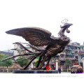 bronze life size flying phenix sculpture